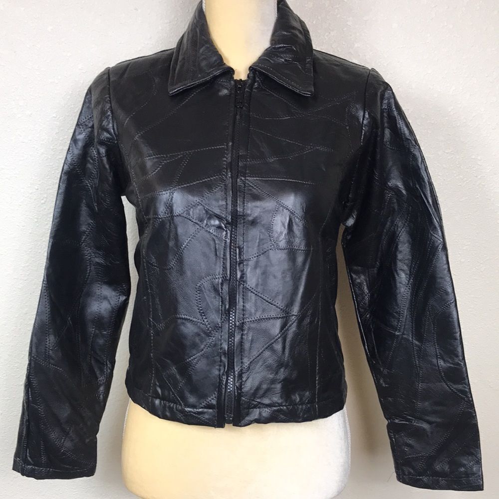 Works Leather  Black Jacket by Leather Works Women Jacket Size S